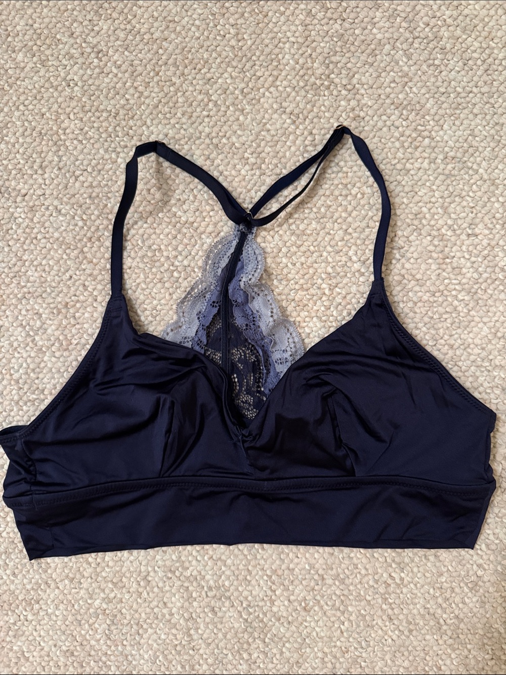 Women's navy Lace-Back Bralette